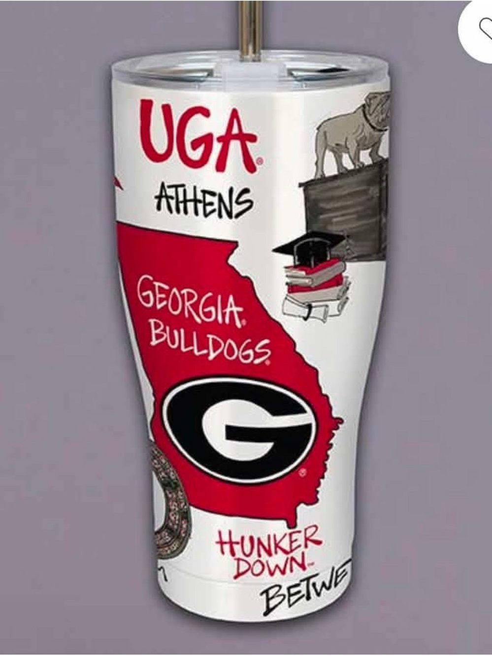 Georgia Bulldogs Red & White Insulated Tumbler